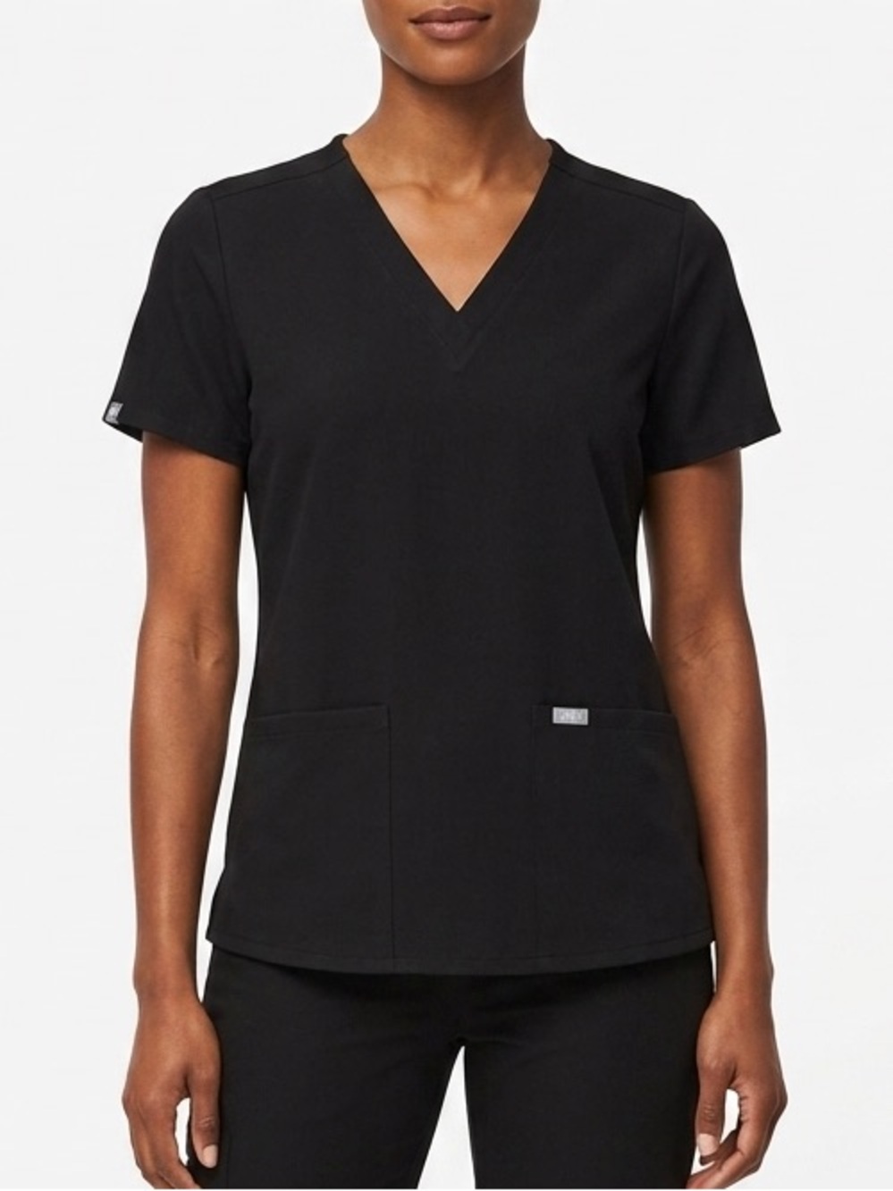 Figs NWT Casma Three Pocket Scrub Top in Black XS